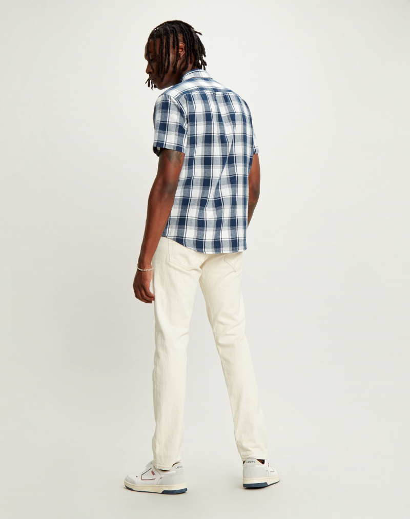Camisa de hombre de manga corta de algodón y lino Levi's, modelo 86627-0011, de cuadros - 2 - La Casa Dels Pantalons