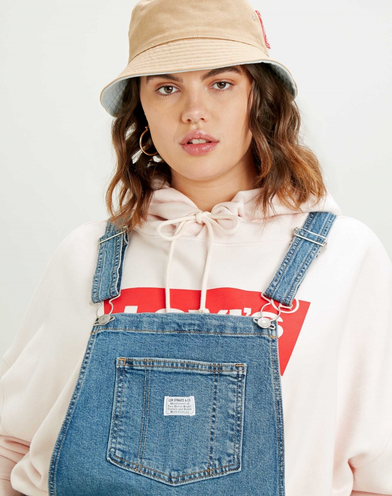 Peto-short vaquero de mujer Levi's 52366-0007 de color lavado a la piedra - tallas extra - 3 - La Casa Dels Pantalons