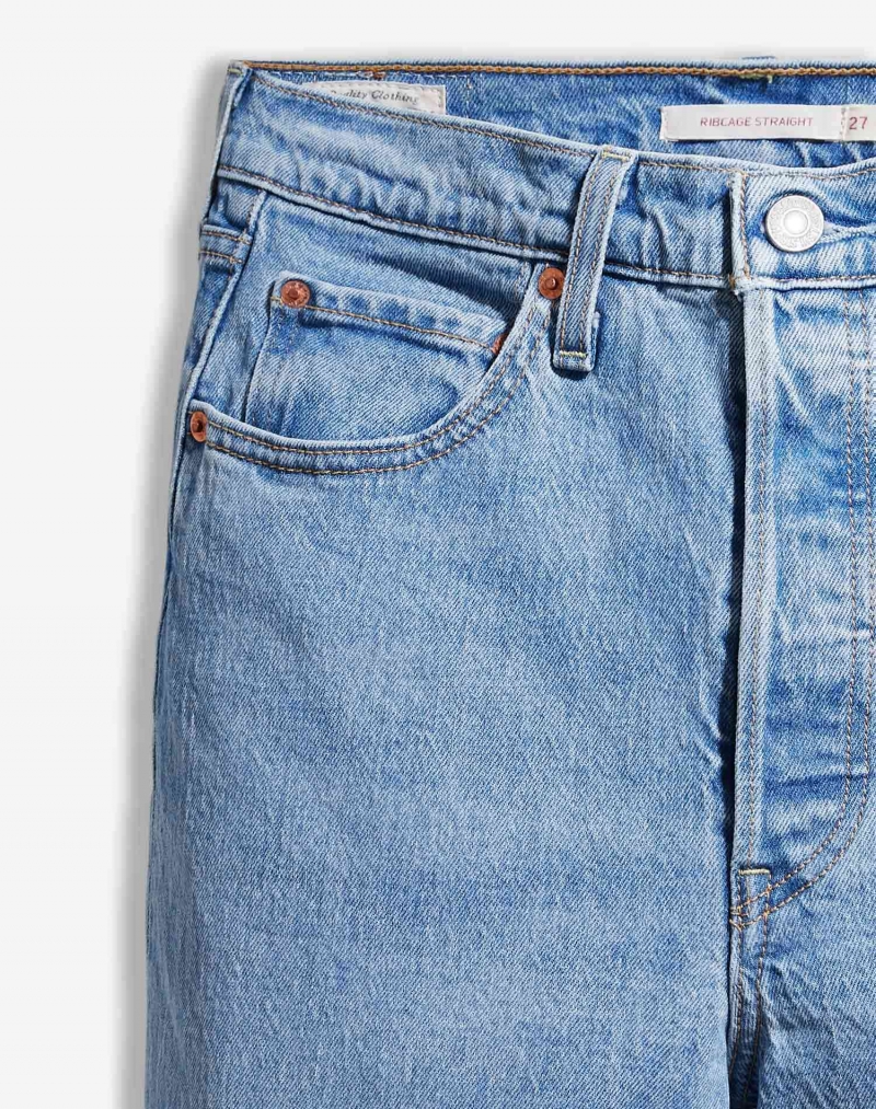 Pantalones vaqueros de mujer Levi's Ribcage straight ankle, modelo 72693-0052, tejano azul claro - 2 - La Casa Dels Pantalons
