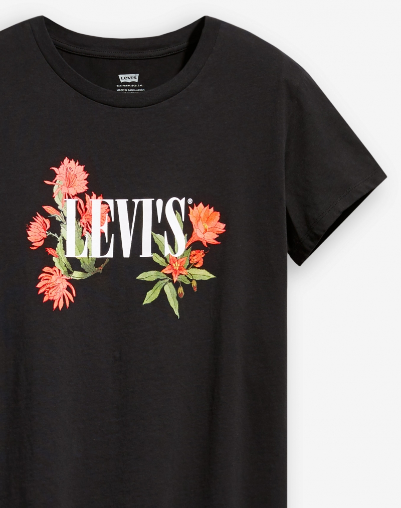 Camiseta de mujer Levi's de manga corta, modelo 17369-1111, de color negro - 2 - La Casa Dels Pantalons