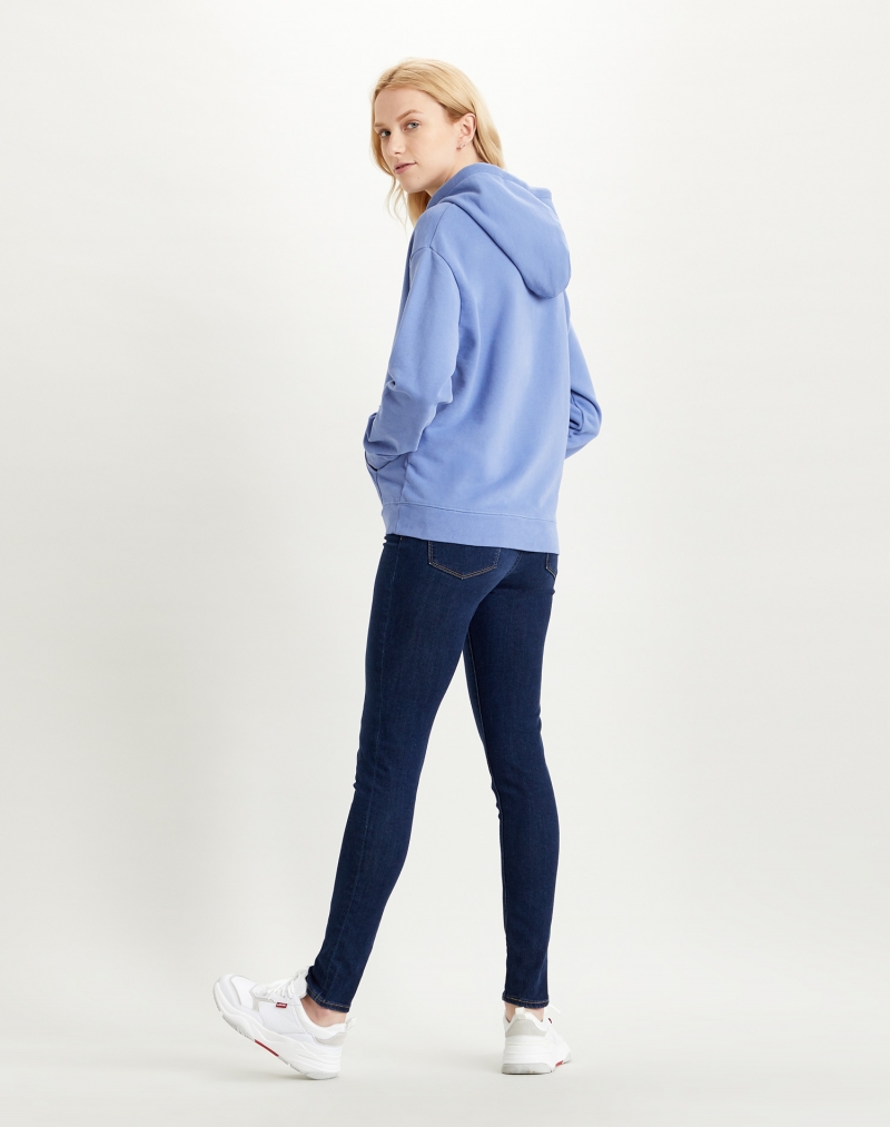 Sudadera de mujer Levi's con capucha, modelo 24693-0003, de color azul - 3 - La Casa Dels Pantalons
