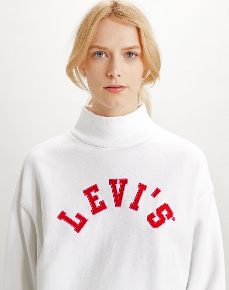 Sudadera de mujer Levi's de cuello cisne, modelo 34251-0001, de color blanco - 2 - La Casa Dels Pantalons