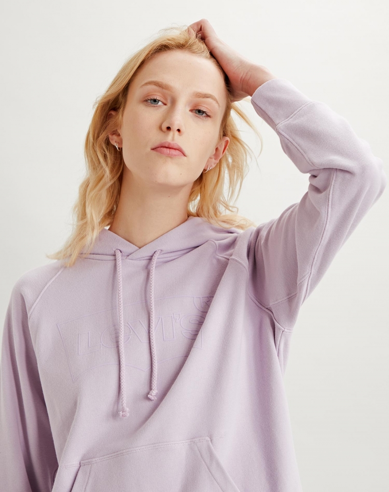 Sudadera de mujer Levi's con capucha, modelo 35946-0206, de color lavanda - 2 - La Casa Dels Pantalons