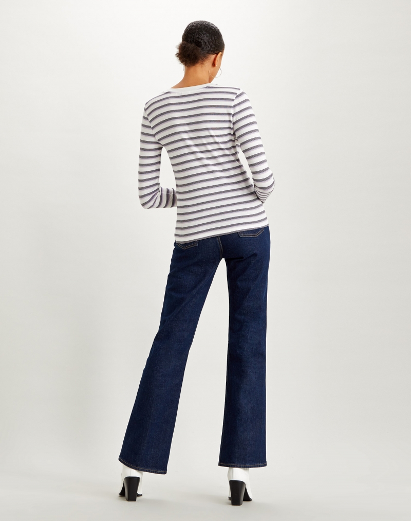 Samarreta de dona Levi's de màniga llarga, model 69555-0019, de ratlles lavanda - 2 - La Casa Dels Pantalons