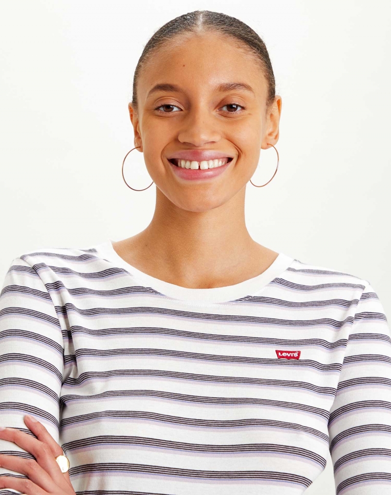 Samarreta de dona Levi's de màniga llarga, model 69555-0019, de ratlles lavanda - 3 - La Casa Dels Pantalons