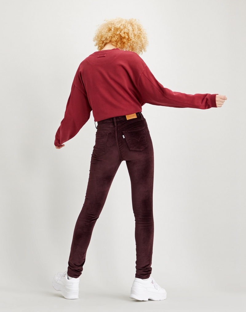 Pantalones vaqueros de mujer Levi's 721 skinny, 18882-0371, de terciopelo color burdeos - 2 - La Casa Dels Pantalons