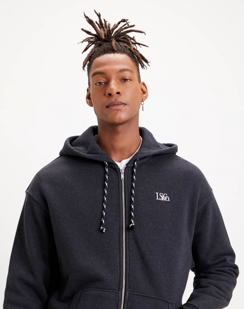 Dessuadora d'home Levi's amb cremallera i caputxa, model 34599-0000, de color negre - 2 - La Casa Dels Pantalons