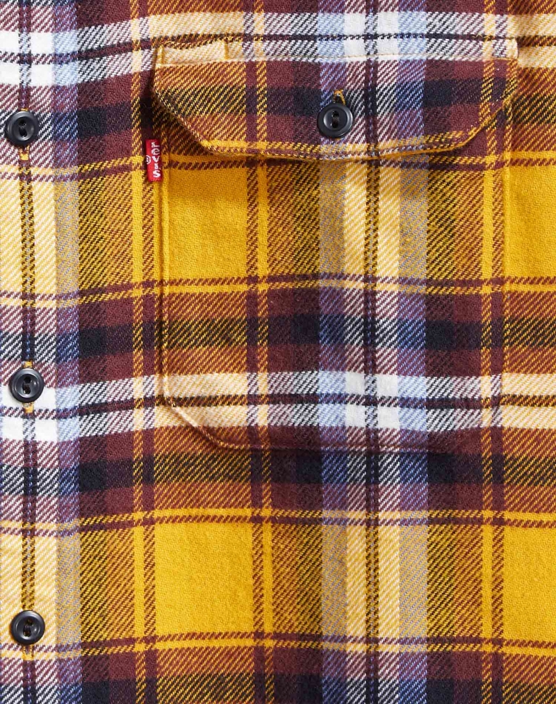 Camisa de hombre Levi's de manga larga, modelo Jackson Worker 19573-0124, de cuadros amarillos - 2 - La Casa Dels Pantalons