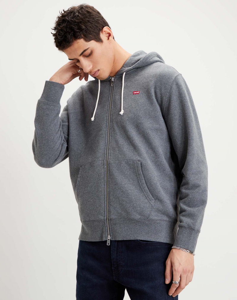 Sudadera de hombre Levi's con cremallera y capucha, modelo 34584-0000, de color gris - 3 - La Casa Dels Pantalons