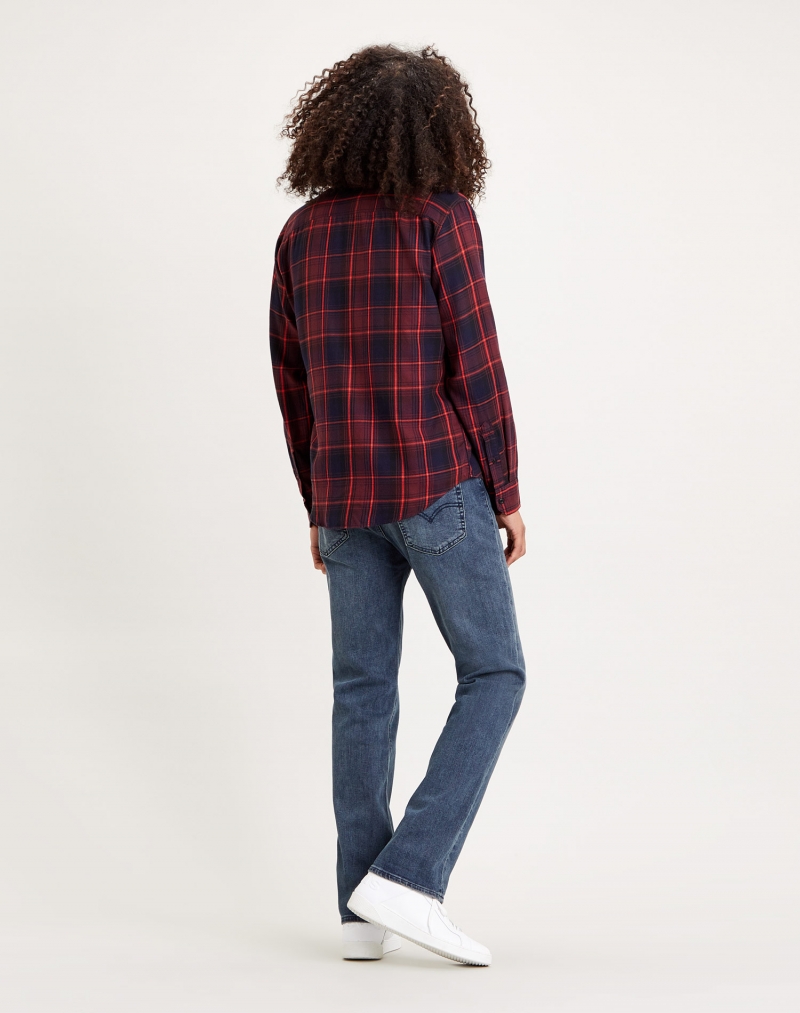Camisa d'home Levi's de màniga llarga, model 85746-0031, de quadres granate - 3 - La Casa Dels Pantalons