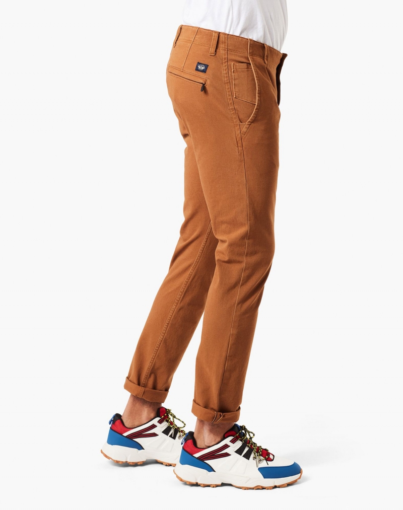 Pantalons d'home Dockers Alpha Khaki 360 skinny, model 55775-0019, de color taronja fosc - 3 - La Casa Dels Pantalons