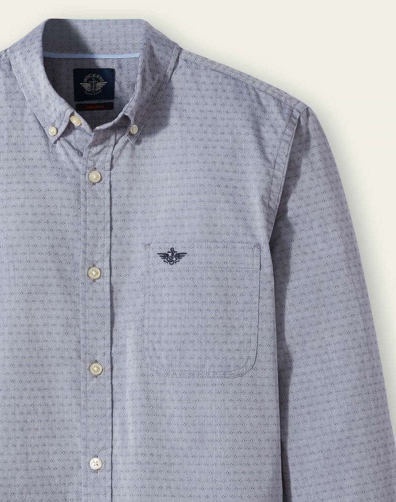 Camisa d'home Dockers de màniga llarga, model 69684-0128, de color gris - 3 - La Casa Dels Pantalons