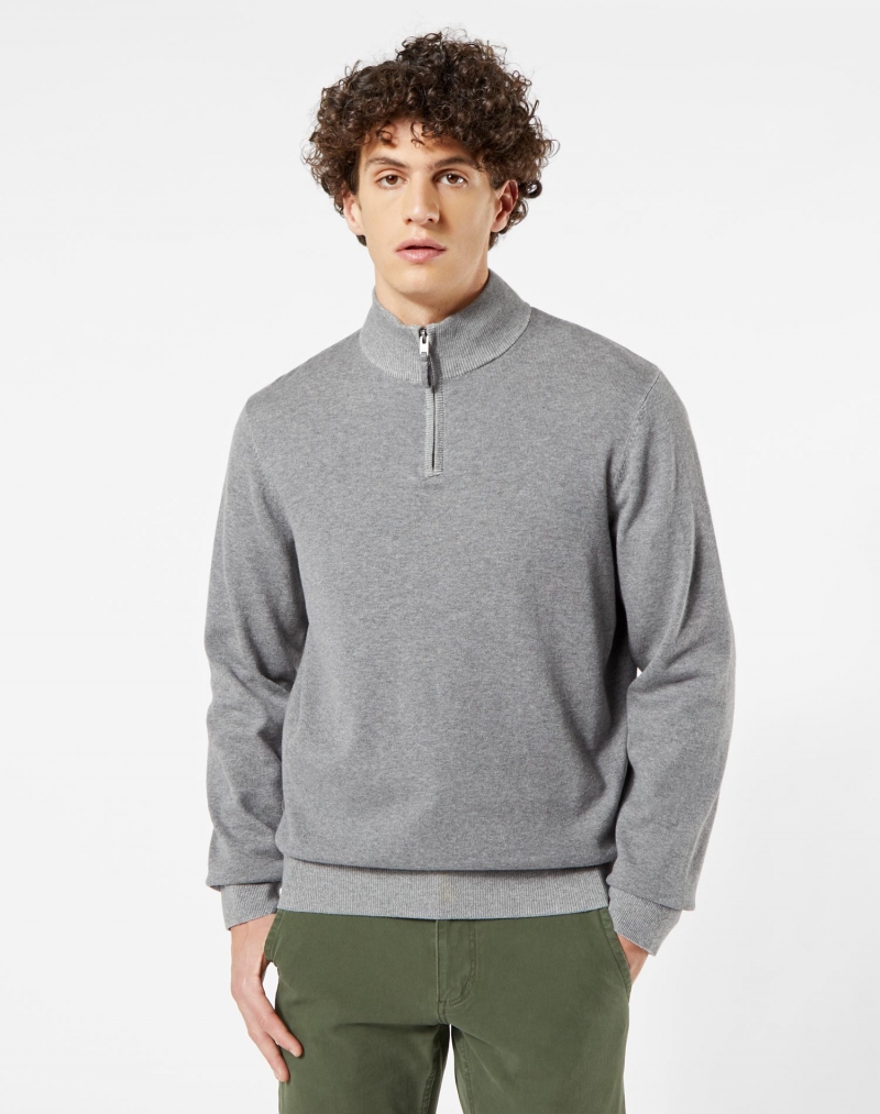 Jersei d'home de coll cremallera Dockers, model 83778-0005, de color gris - 2 - La Casa Dels Pantalons