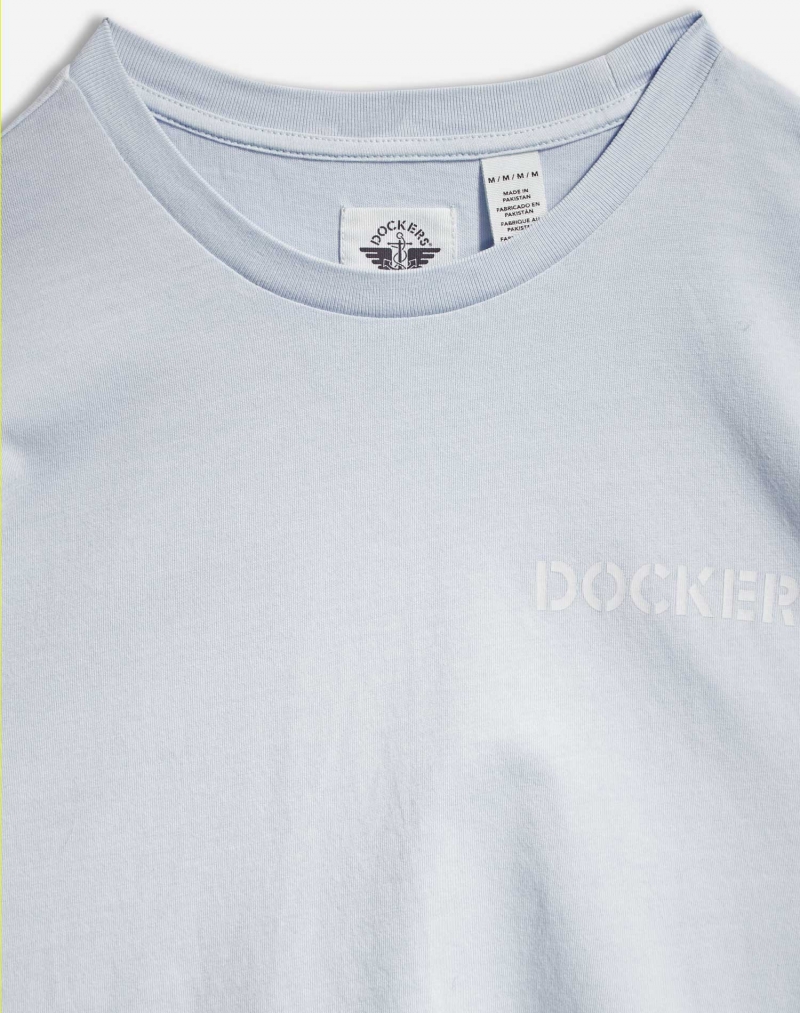 Camiseta de hombre Dockers de manga corta, modelo 86854-0007, de color azul lavado - 2 - La Casa Dels Pantalons