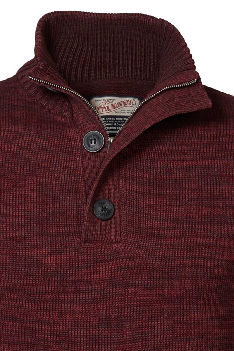 Jersei d'home Petrol, model KWC206/3093, de color bordeus jaspiat - 2 - La Casa Dels Pantalons
