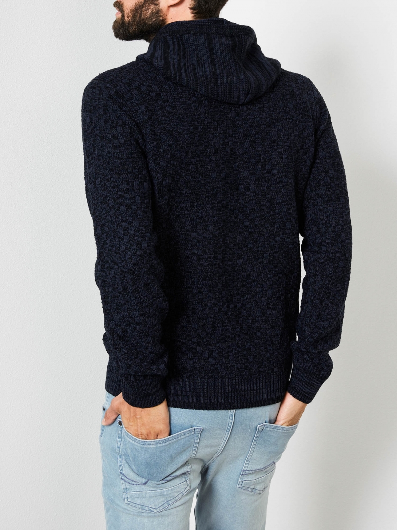 Jersei d'home amb caputxa Petrol, model KWH228/5091, de color blau marí - 3 - La Casa Dels Pantalons