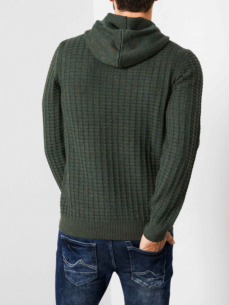 Jersei d'home amb caputxa Petrol, model KWH228/6051, de color verd - 3 - La Casa Dels Pantalons