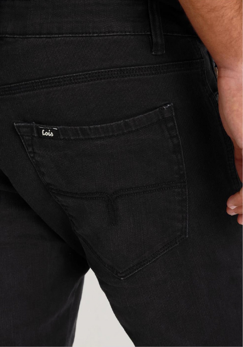 Pantalones vaqueros de hombre Lois Marvin Slim, modelo 11148/998, de color tejano negro - 3 - La Casa Dels Pantalons