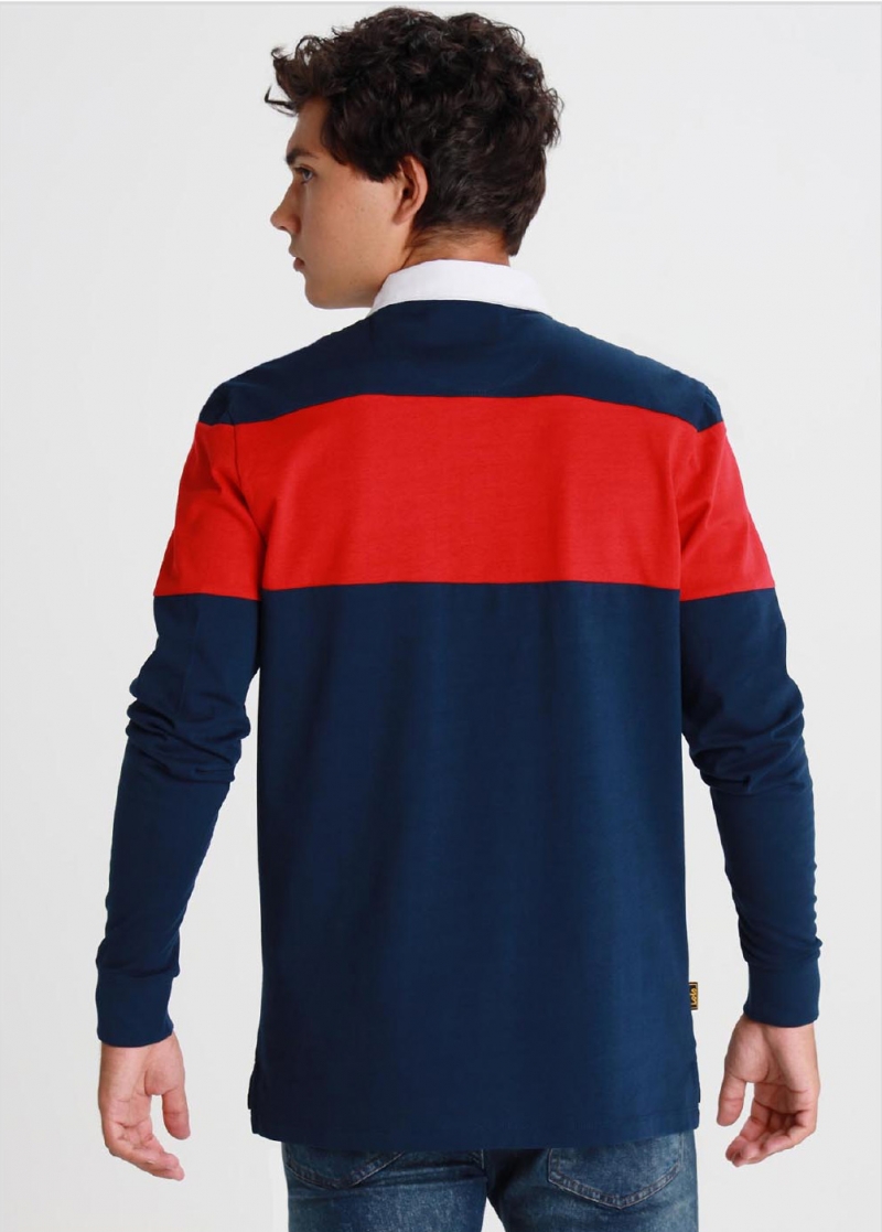 Polo de hombre de manga larga Lois, modelo 13123/469, de color azul marino - 3 - La Casa Dels Pantalons
