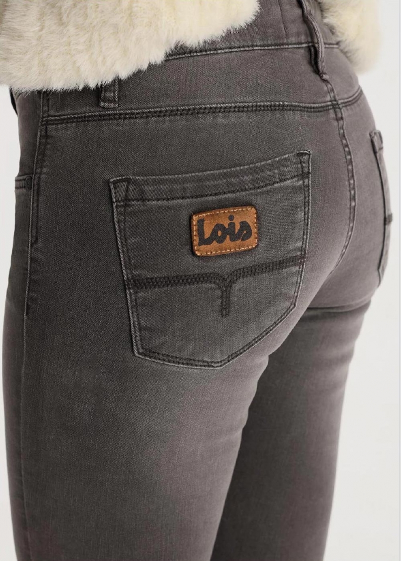 Pantalons texans de dona Lois Lua ankle, model 20531/996, de color texà gris - 3 - La Casa Dels Pantalons