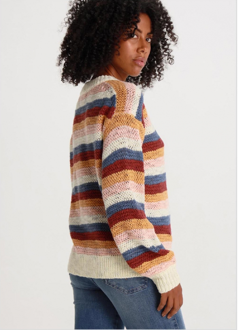 Jersey de mujer Lois de cuello redondo, modelo 45233/111, de rayas de colores - 2 - La Casa Dels Pantalons