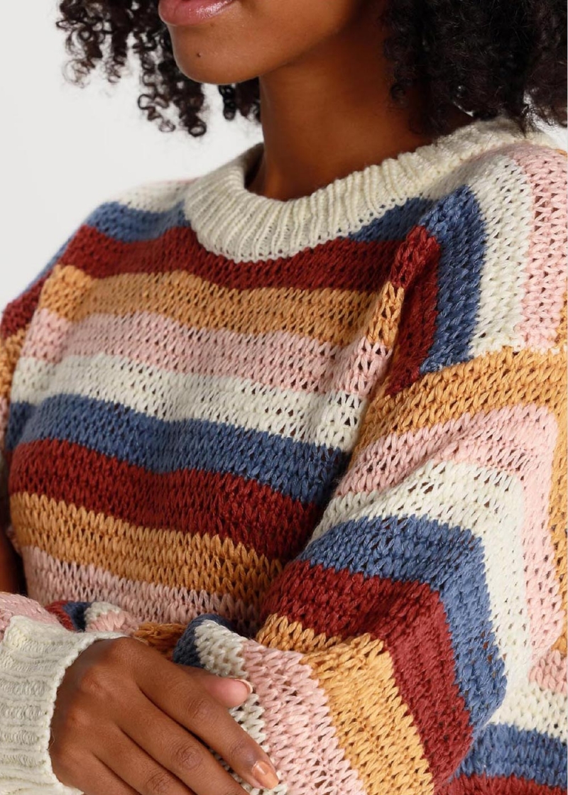 Jersey de mujer Lois de cuello redondo, modelo 45233/111, de rayas de colores - 3 - La Casa Dels Pantalons