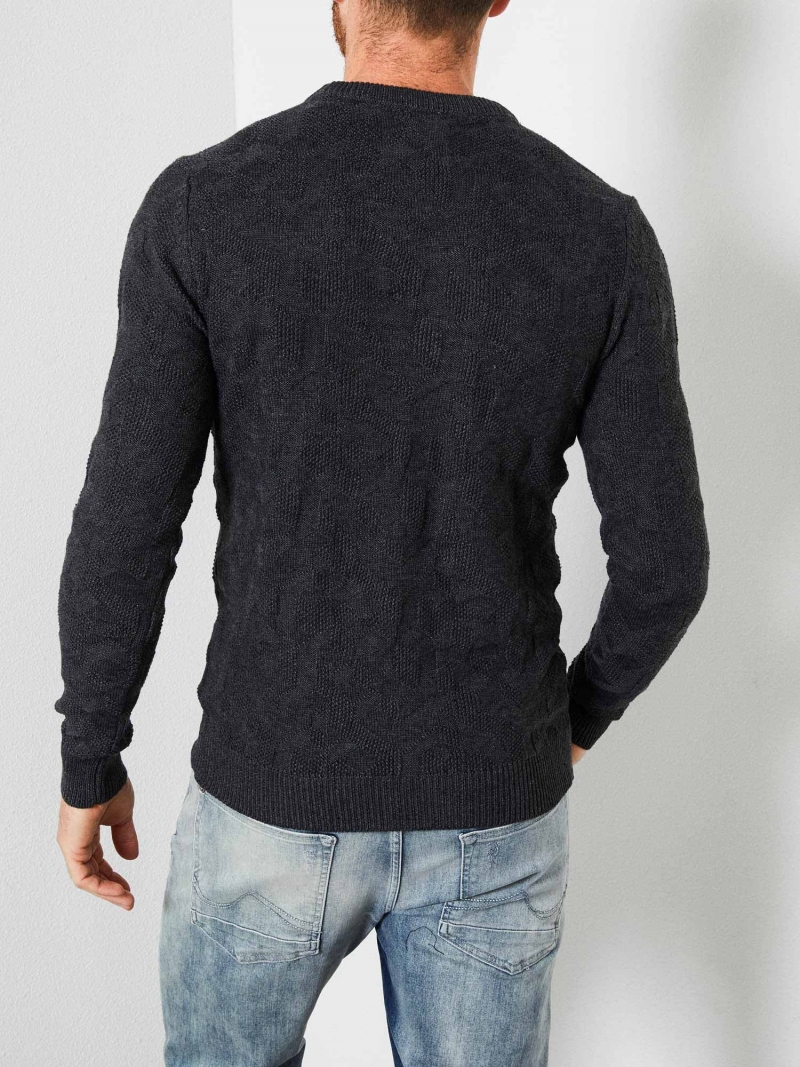 Jersei d'home Petrol de coll rodó, model KWR203/9999, de color gris fosc - 2 - La Casa Dels Pantalons