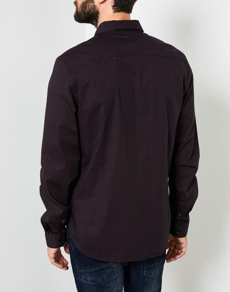 Camisa d'home de màniga llarga Petrol, model SIL402/3093, de color negre amb mostra - 3 - La Casa Dels Pantalons