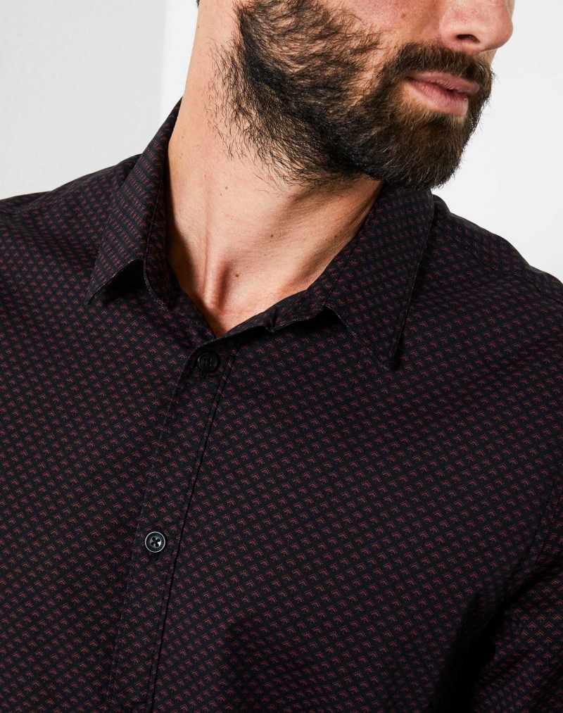 Camisa d'home de màniga llarga Petrol, model SIL402/3093, de color negre amb mostra - 2 - La Casa Dels Pantalons
