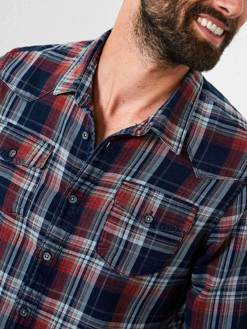 Camisa d'home de màniga llarga Petrol, model SIL408/3061, de quadres vermells - 3 - La Casa Dels Pantalons