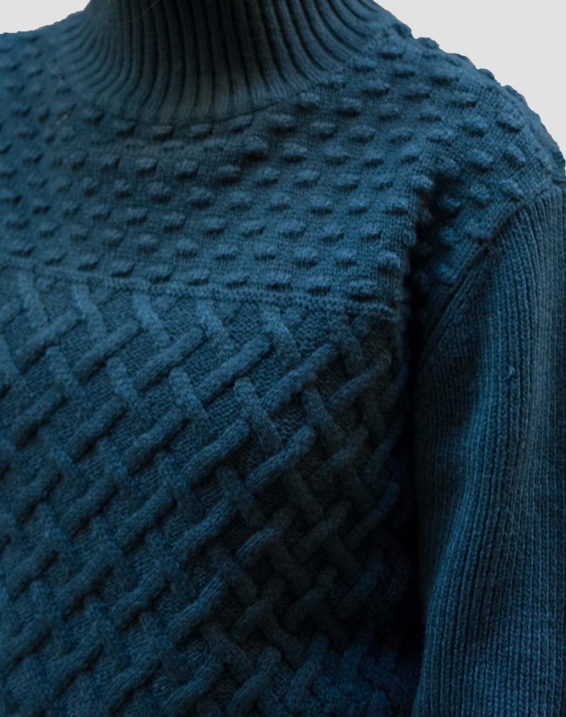 Jersey de mujer de cuello alto Petrol, modelo KWC206/6089, de color verde - 2 - La Casa Dels Pantalons