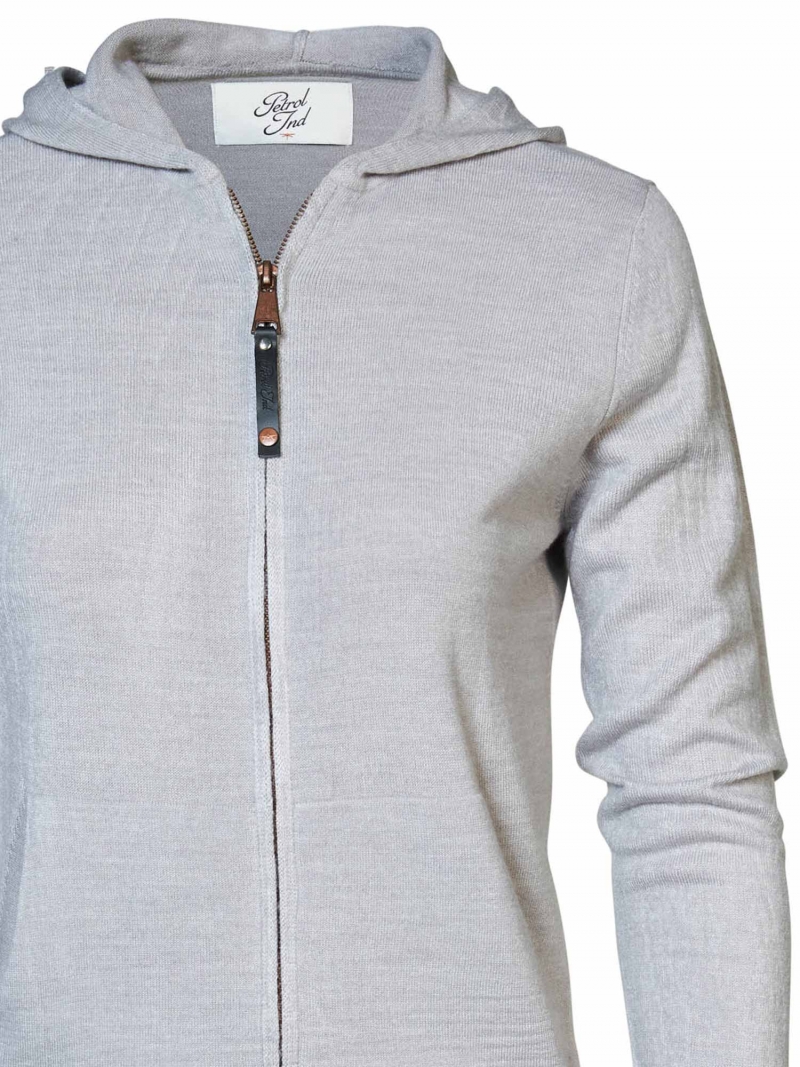Jersey de mujer con capucha Petrol, modelo KWH2020/9038, de color gris claro - 3 - La Casa Dels Pantalons