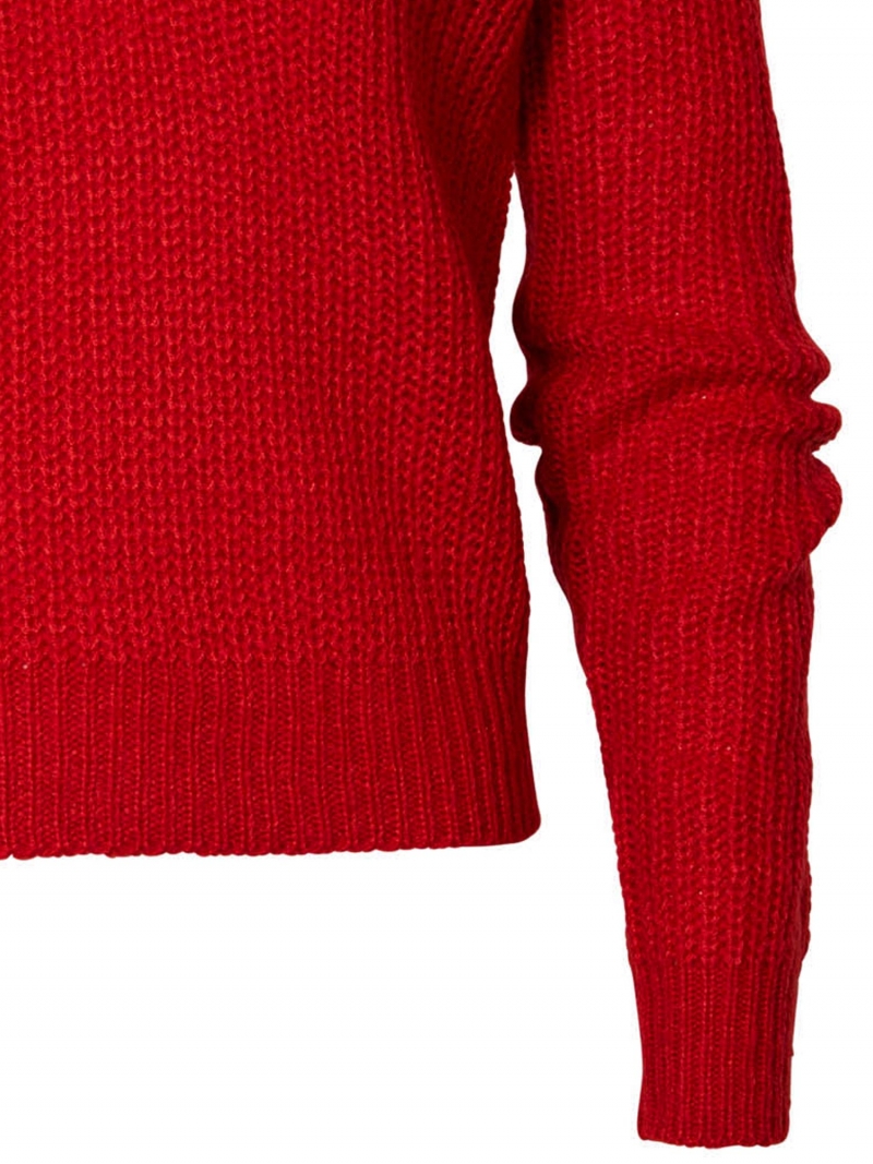 Jersei de dona de coll en V Petrol, model KWV207/3120, de color vermell - 2 - La Casa Dels Pantalons