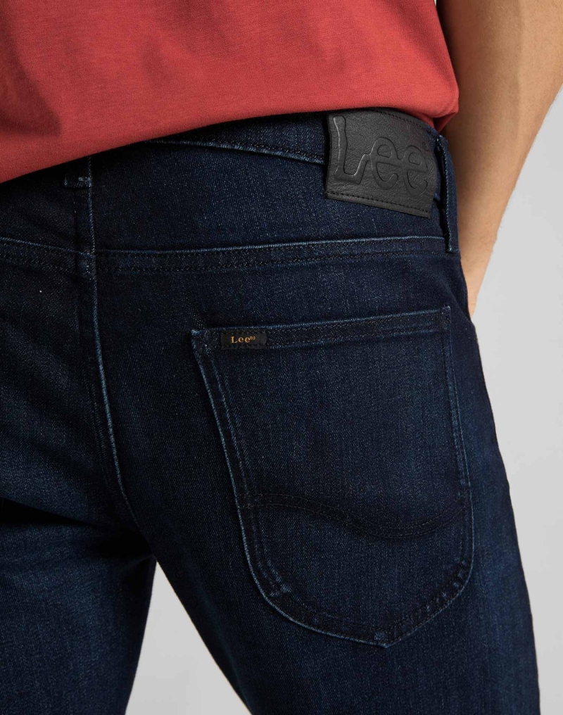 Pantalons texans d'home Lee Luke slim tapered, model L719DHDO, de texà color blau fosc - 3 - La Casa Dels Pantalons