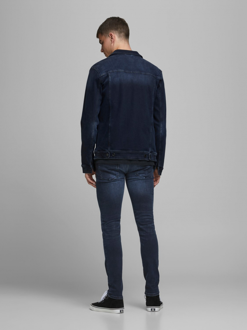 Pantalons texans d'home Jack & Jones Liam skinny, model 12166852, blau fosc - 2 - La Casa Dels Pantalons