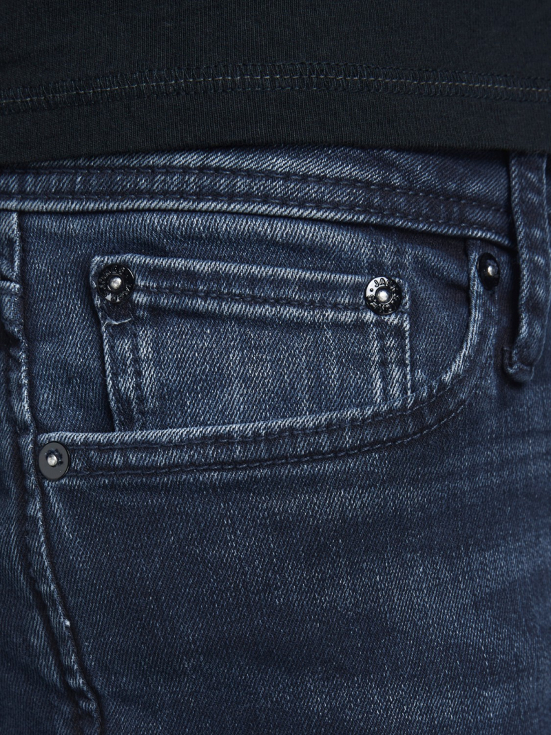 Pantalons texans d'home Jack & Jones Liam skinny, model 12166852, blau fosc - 3 - La Casa Dels Pantalons