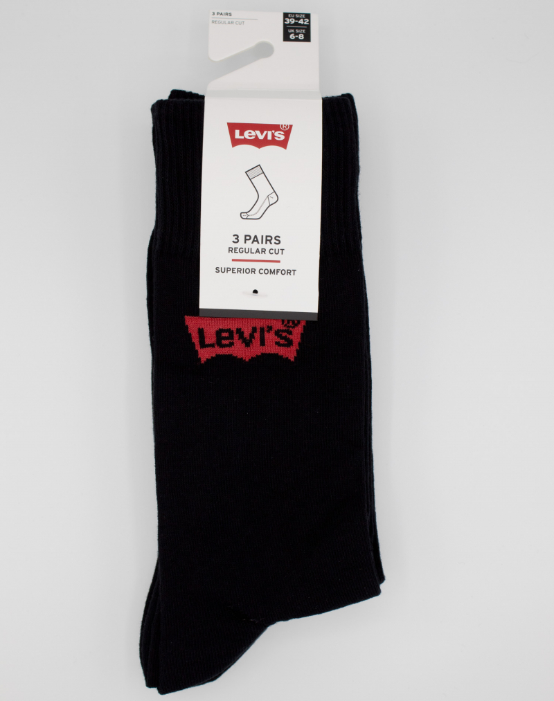 Pack de 3 calcetines Levi's, modelo 903052001/884, negros - 2 - La Casa Dels Pantalons