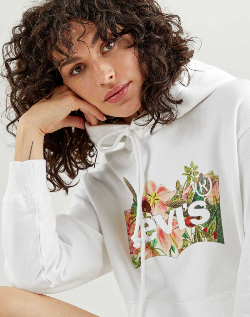 Dessuadora de dona amb caputxa Levi's 18487-0002 blanca - 3 - La Casa Dels Pantalons