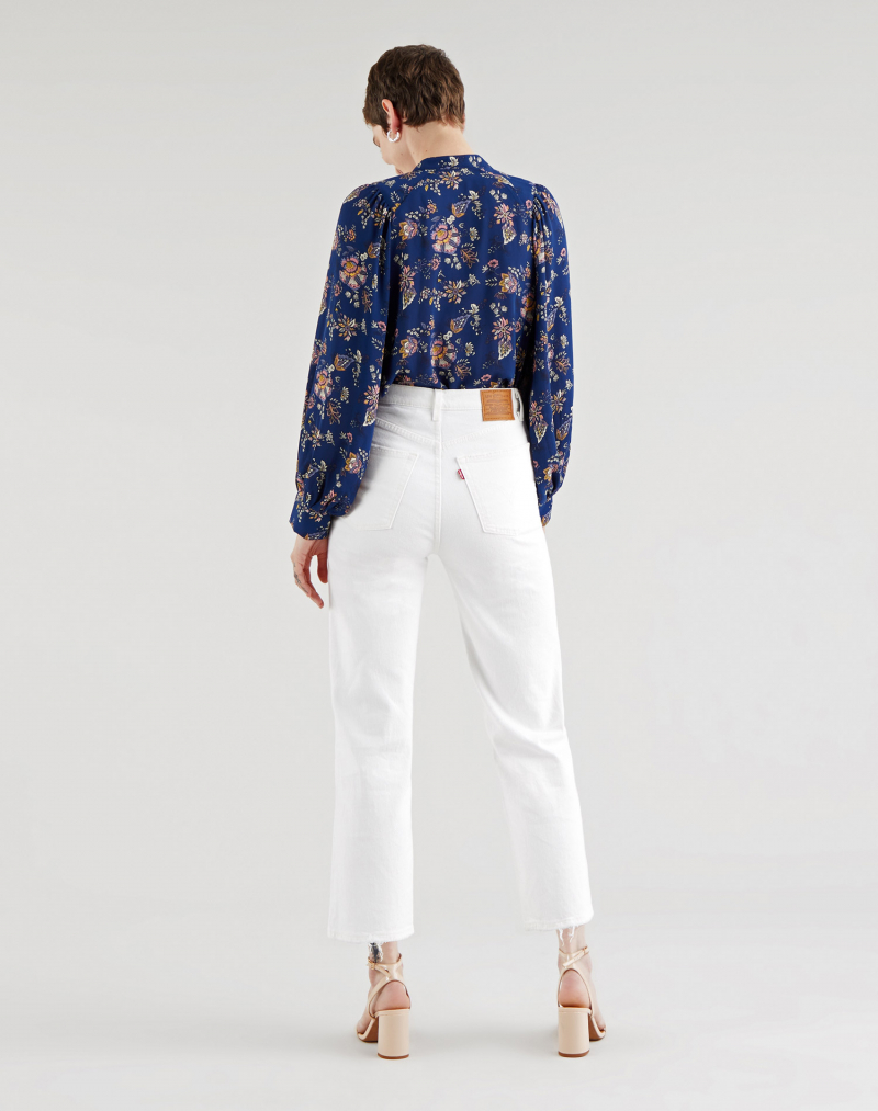 Pantalons texans de dona Levi's Ribcage straight ankle 72693-0076 de color blanc - 3 - La Casa Dels Pantalons