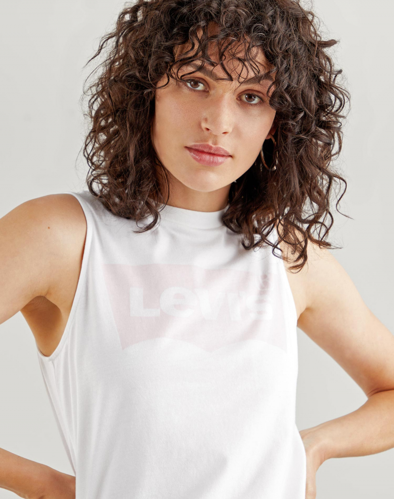 Camiseta de mujer sin mangas Levi's 18184-0002 blanca - 3 - La Casa Dels Pantalons