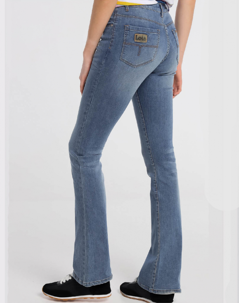 Pantalones vaqueros de mujer Lois Dara boot 20110/938 de tejano lavado a la piedra - 3 - La Casa Dels Pantalons