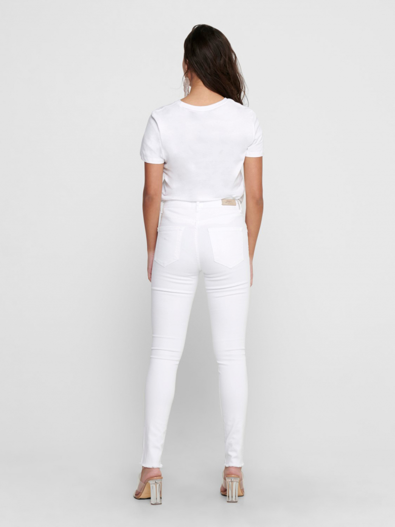 Pantalons texans de dona Only Blush mid waist skinny ankle, model 15155438, blancs - 2 - La Casa Dels Pantalons