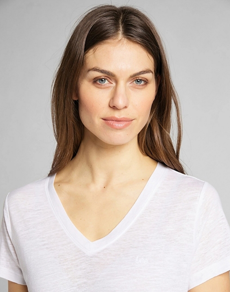 Samarreta de dona de màniga curta Lee, model L41JENLJ, blanca - 3 - La Casa Dels Pantalons