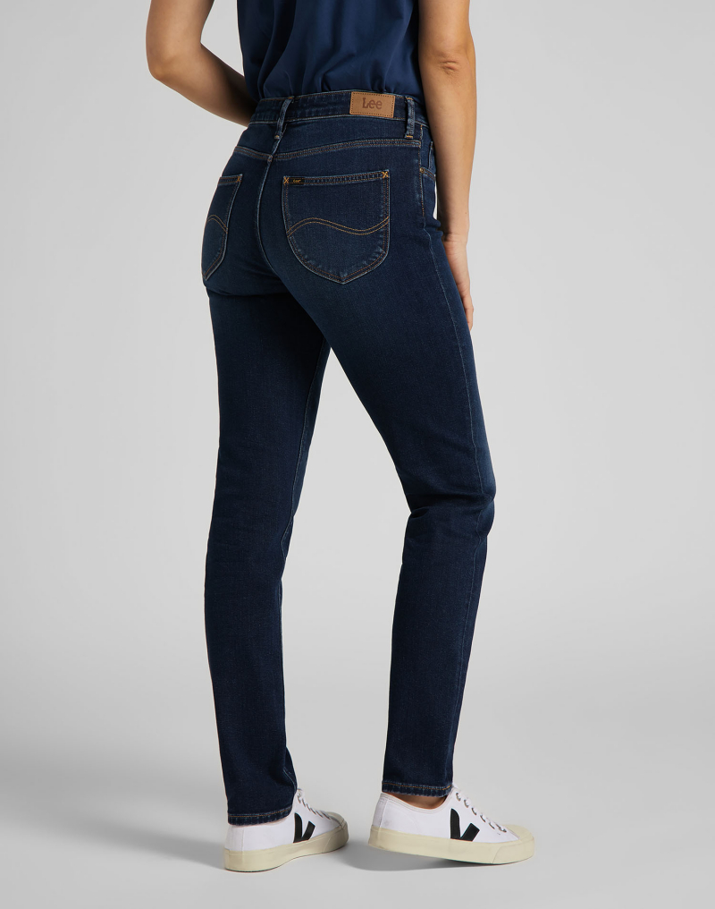 Pantalons texans de dona Lee Elly slim, model L305NOXE, de texà blau fosc - 3 - La Casa Dels Pantalons