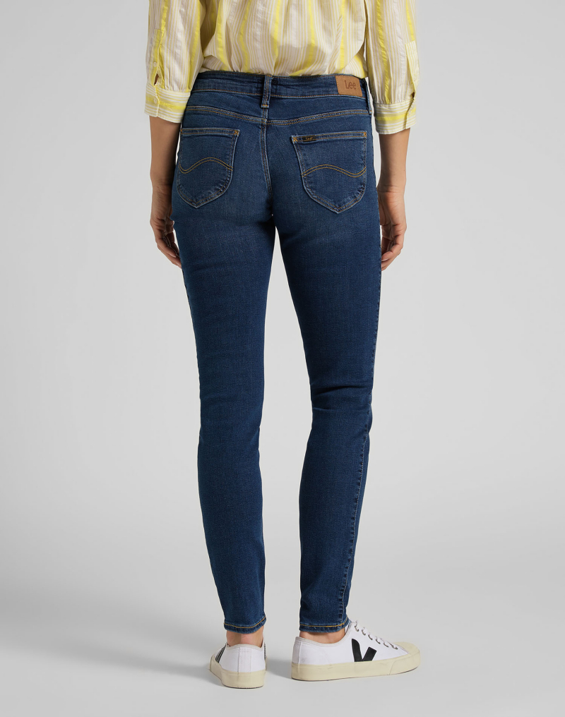 Pantalons texans de dona Lee Scarlett skinny, model L526QDTN, de texà blau mig - 2 - La Casa Dels Pantalons