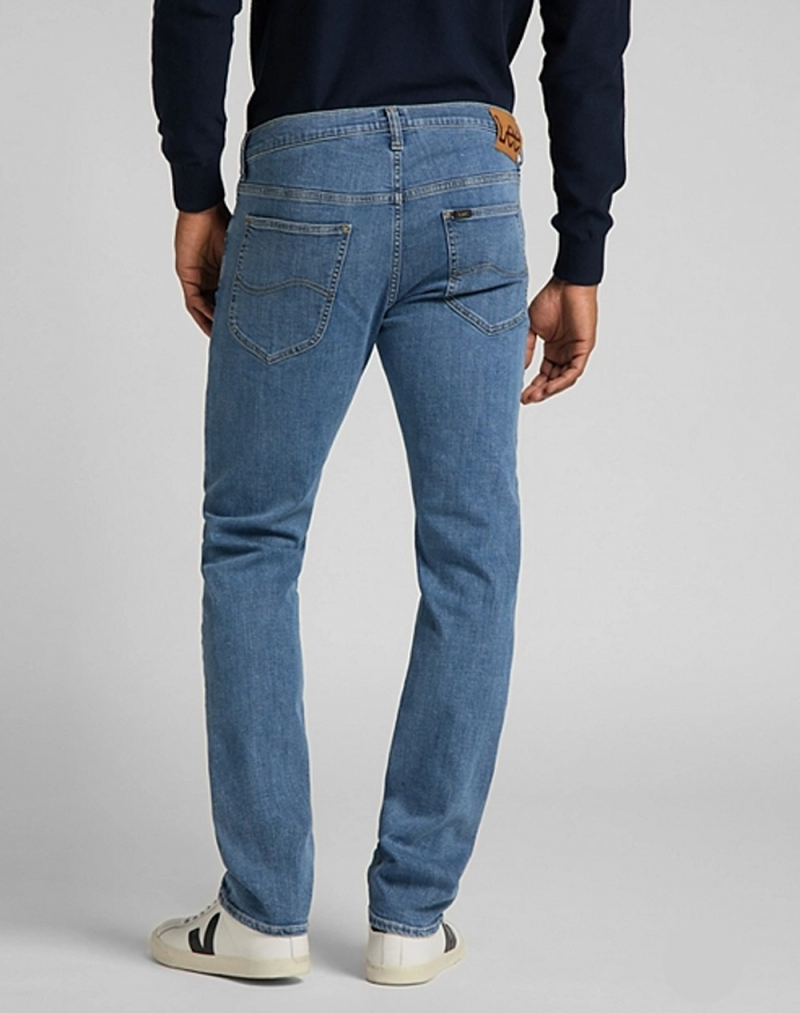 Pantalons texans d'home Lee Daren zip regular, model L707NL66, rentat a la pedra clar - 2 - La Casa Dels Pantalons