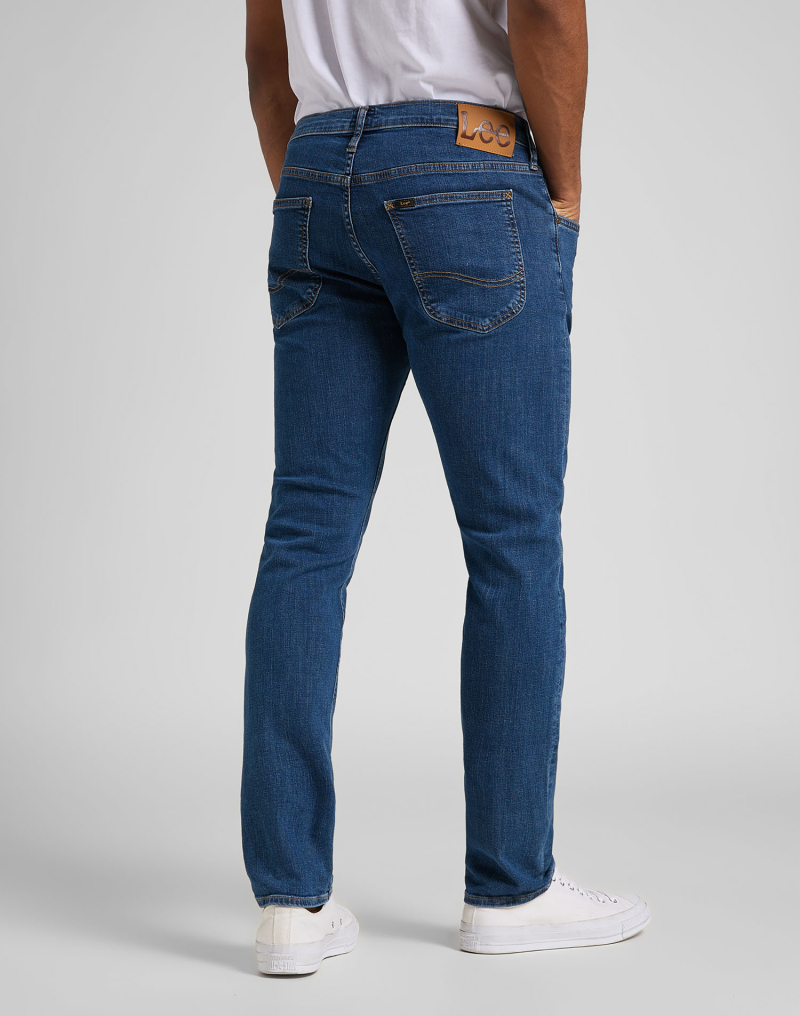 Pantalons texans d'home Lee Luke slim tapered, model L719NLWL, de texà rentat a la pedra - 2 - La Casa Dels Pantalons