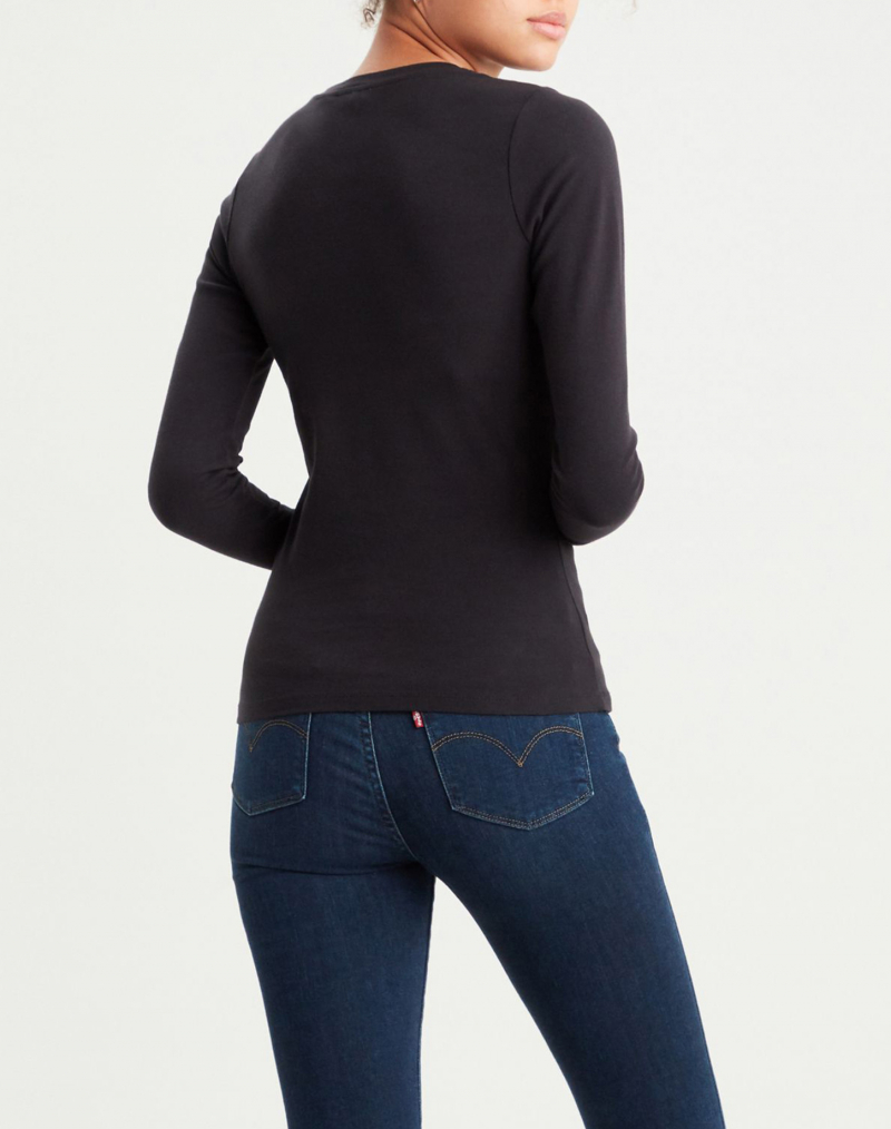 Camiseta de mujer Levi's de manga larga, modelo 69555-0014, de color negro - 2 - La Casa Dels Pantalons