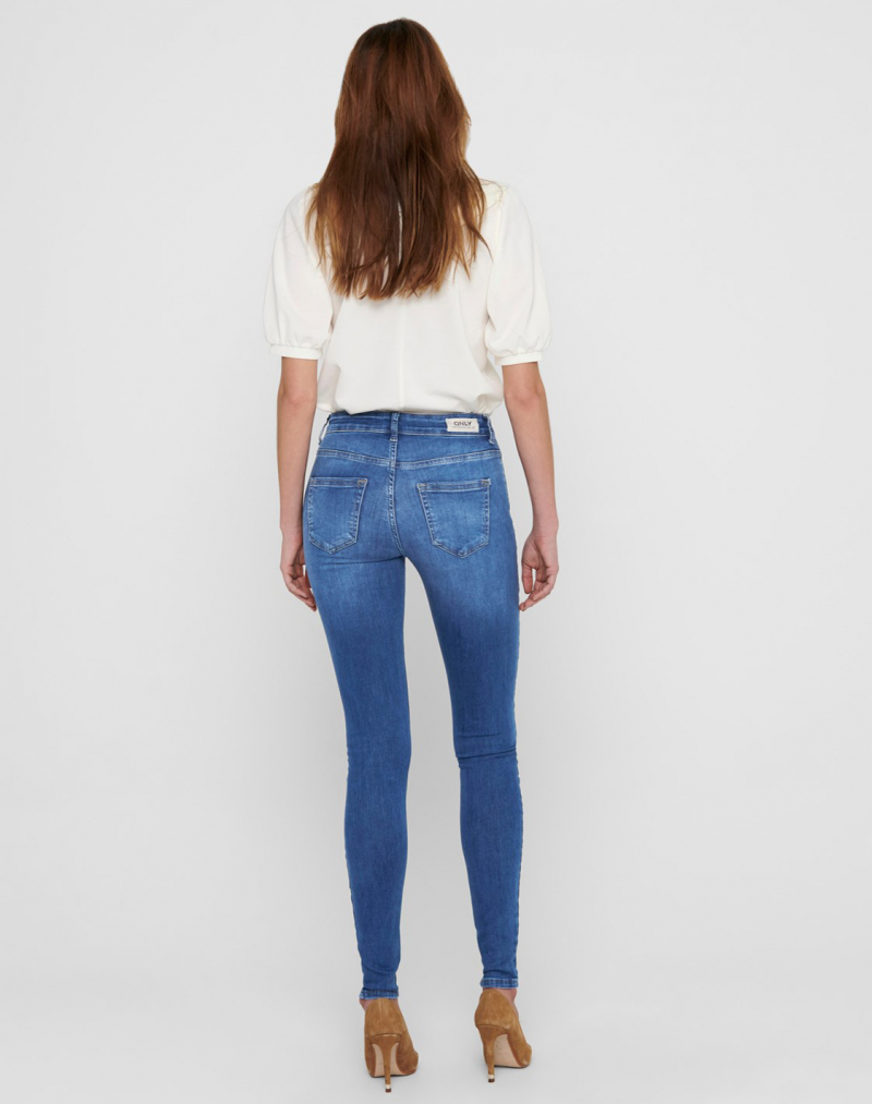 Pantalons texans de dona Only Blush mid waist skinny, model 15225794, rentats a la pedra - 2 - La Casa Dels Pantalons