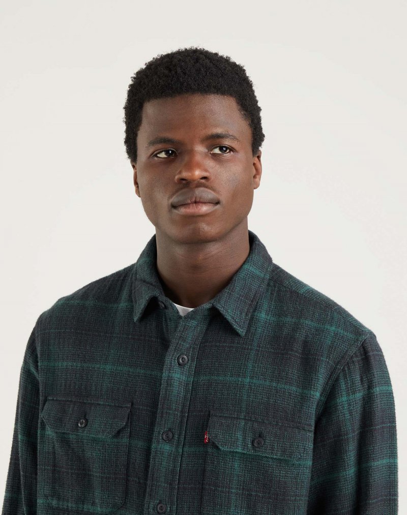 Sobrecamisa de hombre de manga larga Levi's, modelo 19587-0165, de cuadros verdes - 3 - La Casa Dels Pantalons